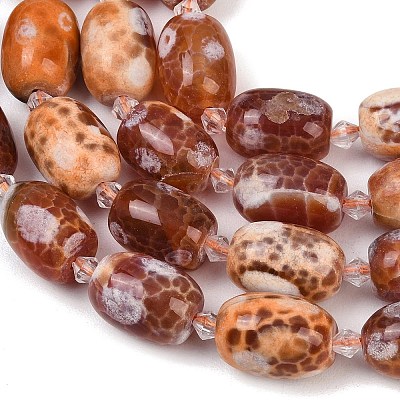Natural Fire Crackle Agate Beads Strands G-K393-G05-13x18-1