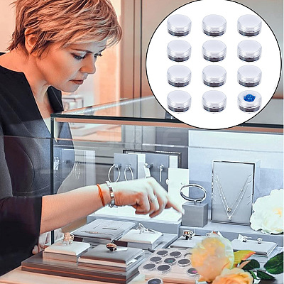 Column Plastic Loose Diamond Storage Screw Top Foam Gem Jars CON-HY0001-04A-1