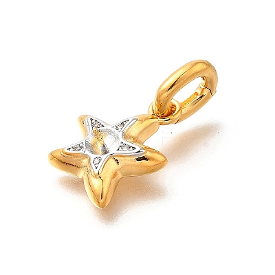 Brass Micro Pave Cubic Zirconia Pendants KK-S517-01A-G-1