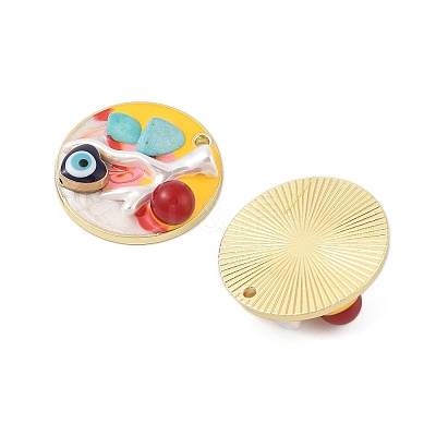 Rack Plating Alloy Enamel Pendants FIND-Z062-01G-01-1