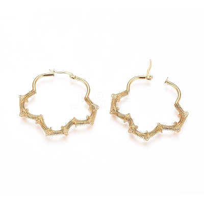 Long-Lasting Plated 304 Stainless Steel Wire Wrapped Hoop Earrings EJEW-D250-03A-G-1