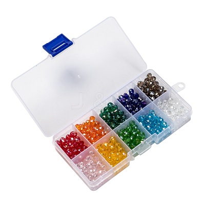 10 Colors Electroplate Glass Beads EGLA-X0006-01B-6mm-1