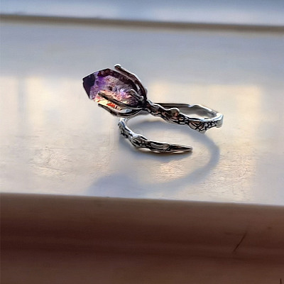 Alloy Glass Cuff Open Rings WG86608-01-1