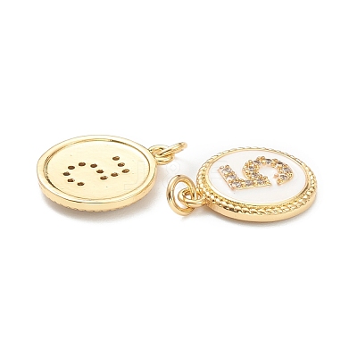 Brass Micro Pave Clear Cubic Zirconia Charms ZIRC-I052-16G-05-1