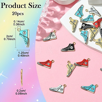 20Pcs 5 Colors Alloy Enamel Pendants ENAM-YW0004-52-1
