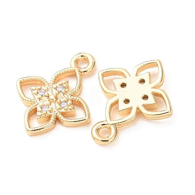 Brass Micro Pave Clear Cubic Zirconia Charms KK-A304-18G-1