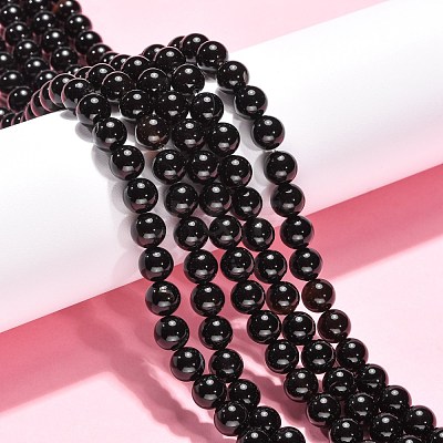 Natural Onyx Beads Strands G-G390-8mm-01-1