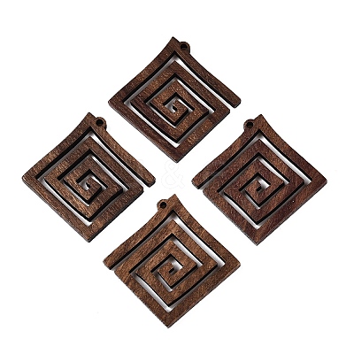 Natural Walnut Wood Pendants WOOD-T032-01-1