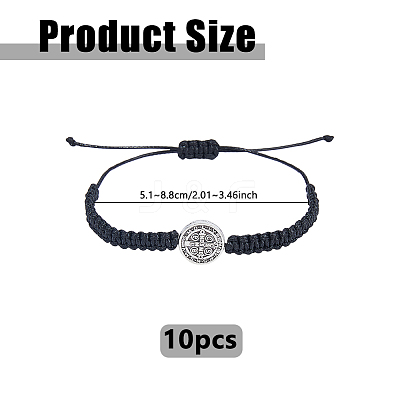 10Pcs Adjustable Alloy Link Bracelets BJEW-DC0001-28-1