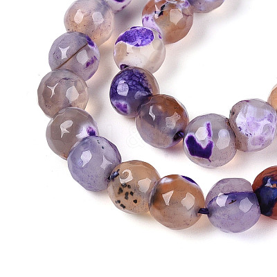 Dyed & Heated Natural Fire Crackle Agate Beads Strands G-N359-01A-05-1