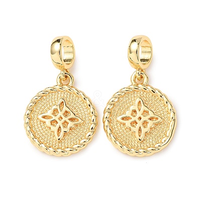 Brass European Dangle Charms KK-H278-01G-03-1