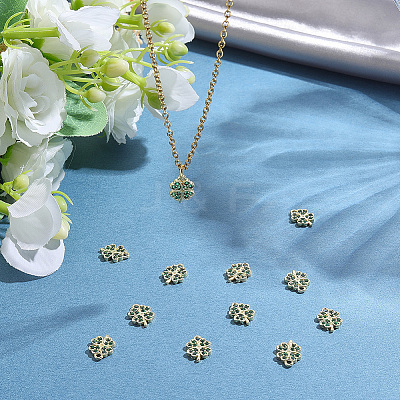 12Pcs Brass Micro Pave Cubic Zirconia Charms KK-BBC0027-44-1