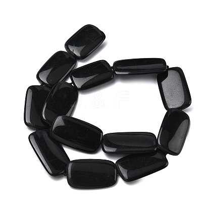 Natural Black Stone Beads Strands G-L650-C01-01-1