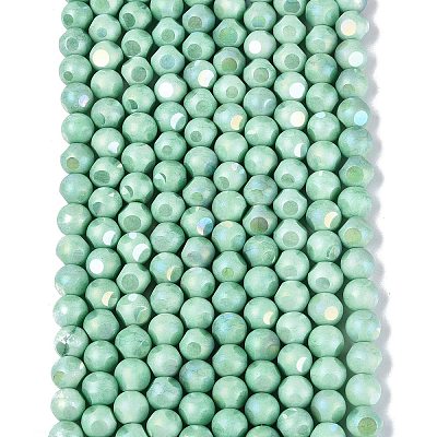 Ombre Effect Dyed Electroplate Opaque Glass Beads Strands EGLA-Q130-01A-09-1