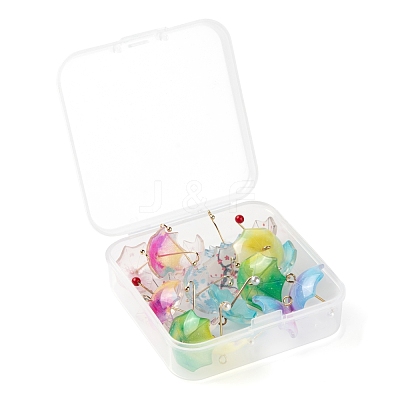 18Pcs 9 Style Printed Acrylic Pendants KY-LS0001-28-1