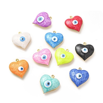 Brass Enamel Pendants KK-E075-03G-1