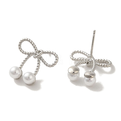 Rack Plating Brass Studs Earrings EJEW-R162-31P-1