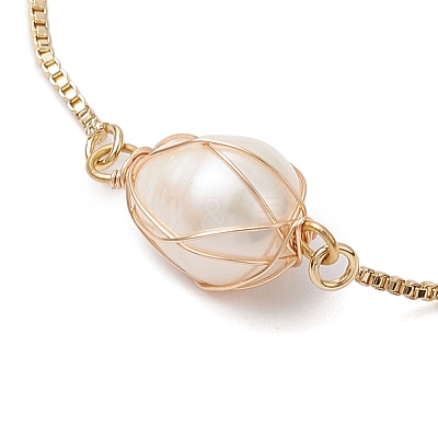 Freshwater Pearl Slider Ring BJEW-JB11132-1