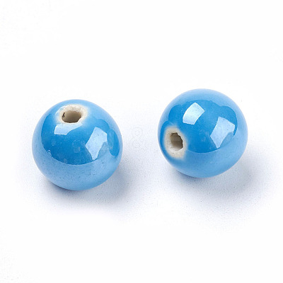Glazed Porcelain Beads PORC-D001-14mm-M-1