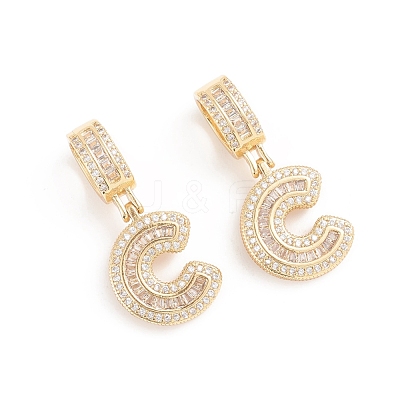 Brass Micro Pave Cubic Zirconia Pendants ZIRC-G165-13G-C-1