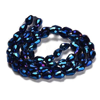 Electroplate Glass Beads Strands EGLA-D017-12x8mm-1-1