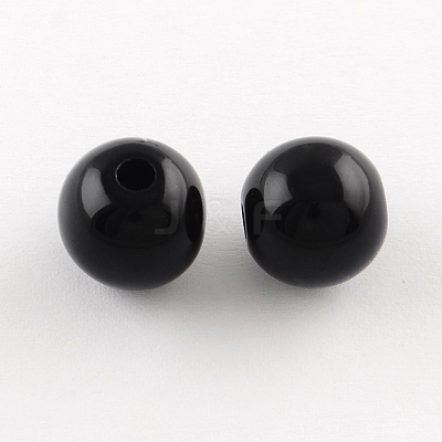 Round Opaque Acrylic Beads SACR-R865-8mm-01-1