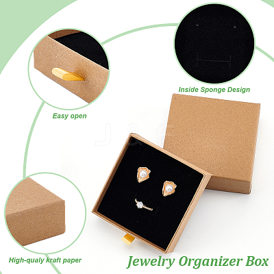 Kraft Paper Necklace Earring Storage Gift Drawer Boxes CON-WH0095-87B-1