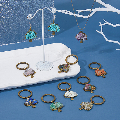 Natural & Synthetic Gemstone Keychain KEYC-FH00014-1