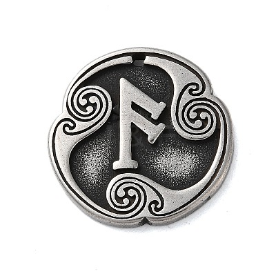 Rune Letters Alloy Pendants PALLOY-S193-01AS-04-1