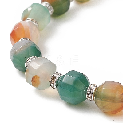 Dyed Natural Agate Beaded Stretch Bracelet Sets BJEW-JB09180-1