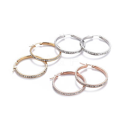Simple Fashion 304 Stainless Steel Big Hoop Earrings EJEW-K063-3-1