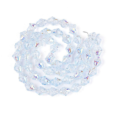 Electroplate Transparent Glass Beads Strands EGLA-N020-03G-1