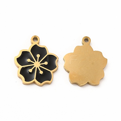Ion Plating(IP) 304 Stainless Steel Enamel Charms STAS-F291-06G-01-1