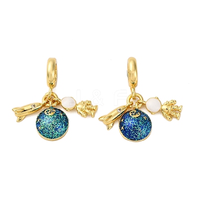 Brass Micro Pave Cubic Zirconia Pendants KK-D390-04G-1