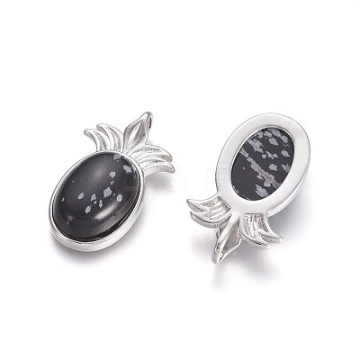 Natural Snowflake Obsidian Pendants G-L512-L16-1
