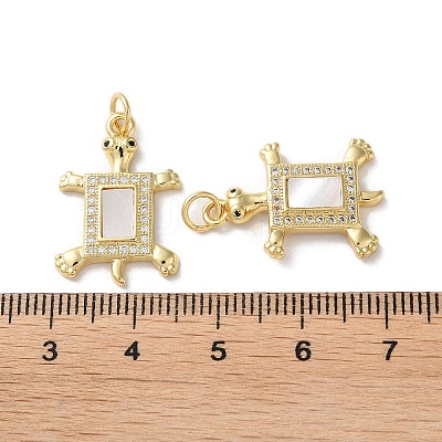 Brass Micro Pave Clear Cubic Zirconia Pendants KK-B083-29B-G-1