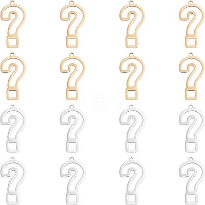 16Pcs 2 Colors 201 Stainless Steel Pendants STAS-DC0006-56-1
