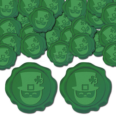 100Pcs Saint Patrick's Day Adhesive Wax Seal Stickers DIY-CP0010-17D-1
