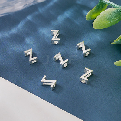 6Pcs 925 Sterling Silver Hollow Initial Beads STER-TA0001-53Z-1