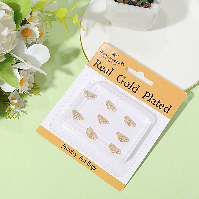 12Pcs 4 Styles Brass Micro Pave Clear Cubic Zirconia Spacer Bars KK-BBC0018-95-1
