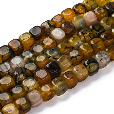Natural Dragon Veins Agate Beads Strands G-G177-E04-01-1