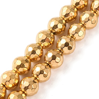 Electroplated Synthetic Non-magnetic Hematite Beads Strands G-H027-B01-04-1