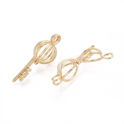Brass Bead Cage Pendants LS-KK-P115-07G-01-1