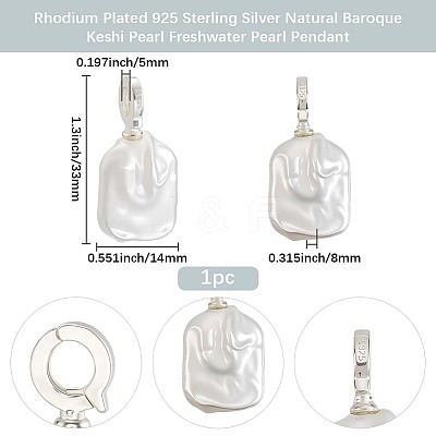 1Pc Natural Baroque Keshi Pearl Freshwater Pearl Teardrop Pendants PEAR-BBC0001-25A-1
