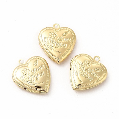 Brass Locket Pendants ZIRC-M120-01G-1