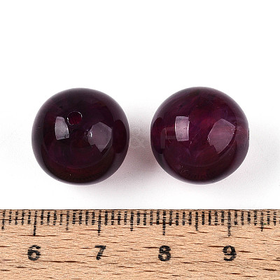 Round Acrylic Imitation Gemstone Beads X-OACR-R029-16mm-03-1