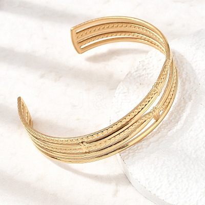 304 Stainless Steel Multi-strand Cuff Bangles for Women SA-CBA82C8-06G-1