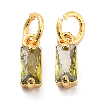 Brass Micro Pave Cubic Zirconia Charms ZIRC-F111-03G-09-1