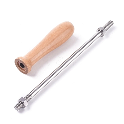 Hot Burning Brass Straight Handle and Wood Handle Sets DIY-WH0171-03P-1