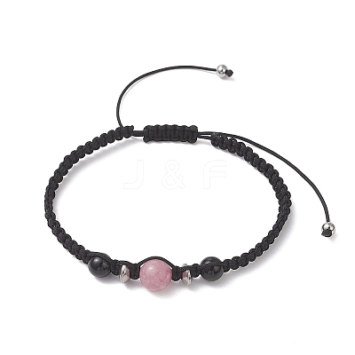 Round Natural Mixed Gemstome Bead Braided Bracelets for Women BJEW-JB13332-1
